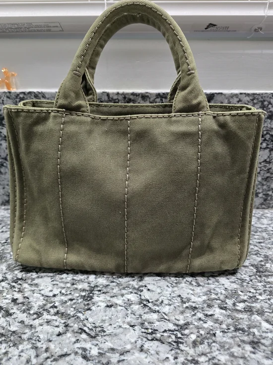 Prada Canapa (Small) In Military Geen - Picture 3 of 11